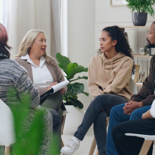 Group therapy session in a Partial Hospitalization Program